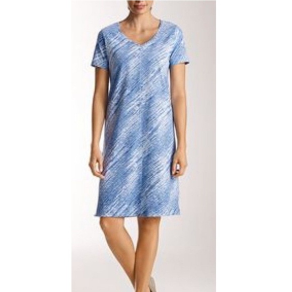 J. Jill Dresses & Skirts - Pure Jill Blue Print T-Shirt Dress